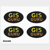 Sticker Ovale GIS Guru (Feuille)