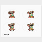 Sticker Ovale Glace Cool Koala (Feuille)