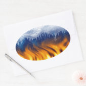 Sticker Ovale Glace et flamme (Enveloppe)