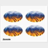 Sticker Ovale Glace et flamme (Feuille)