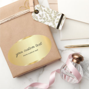Sticker Ovale Glamour Template Or Calligraphie Votre Texte Perso