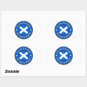Sticker Ovale Glasgow Écosse (Feuille)