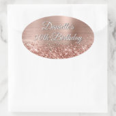 Sticker Ovale Glittery Rose Gold Foil 50e anniversaire (Sac)