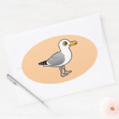 Sticker Ovale Goéland à hareng Birdable (Enveloppe)