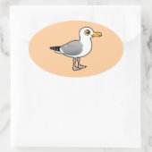 Sticker Ovale Goéland à hareng Birdable (Sac)