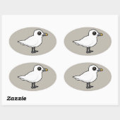Sticker Ovale Goéland ivoire Birdorable (Feuille)