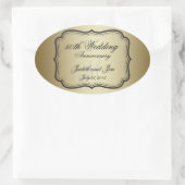 Sticker Ovale Gold 50th Wedding Anniversary (Sac)