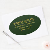 Sticker Ovale Gold & Dark Green polyvalent (Enveloppe)