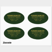 Sticker Ovale Gold & Dark Green polyvalent (Feuille)