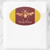 STICKER OVALE GOLD HONEY BEE / BEEKEEPER BEEKEEPER (Sac)