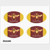 STICKER OVALE GOLD HONEY BEE / BEEKEEPER BEEKEEPER (Feuille)