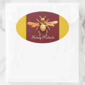 STICKER OVALE GOLD HONEY BEE / BEEKEEPER BEEKEEPER (Sac)