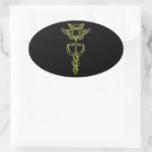 Sticker Ovale Golden Caduceus (Sac)