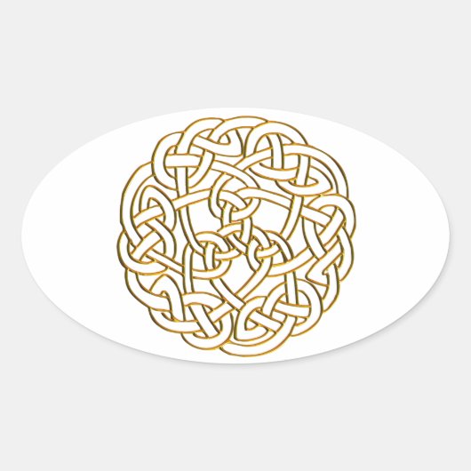 Sticker Ovale Golden Celtic Knot (Devant)