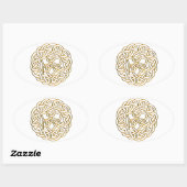 Sticker Ovale Golden Celtic Knot (Feuille)
