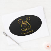 Sticker Ovale Golden lyre (Enveloppe)