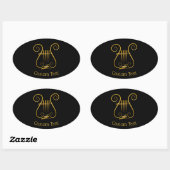 Sticker Ovale Golden lyre (Feuille)