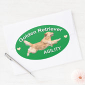Sticker Ovale Golden Retriever Agility Decal (Enveloppe)