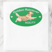 Sticker Ovale Golden Retriever Agility Decal (Sac)