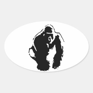 Sticker Ovale Gorilla Pop Art