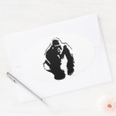 Sticker Ovale Gorilla Pop Art (Enveloppe)