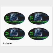 Sticker Ovale GP Radio ! Décalage de voiture (Feuille)