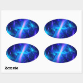 Sticker Ovale Grace céleste (Feuille)