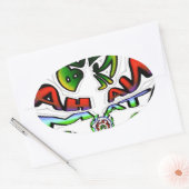 Sticker Ovale Graffiti coloré Hakuna Matata (Enveloppe)