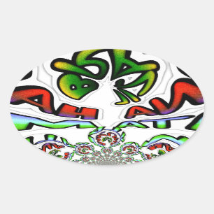 Sticker Ovale Graffiti coloré Hakuna Matata