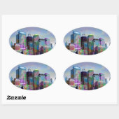 Sticker Ovale Graffiti cool plaques aquarelles New York (Feuille)