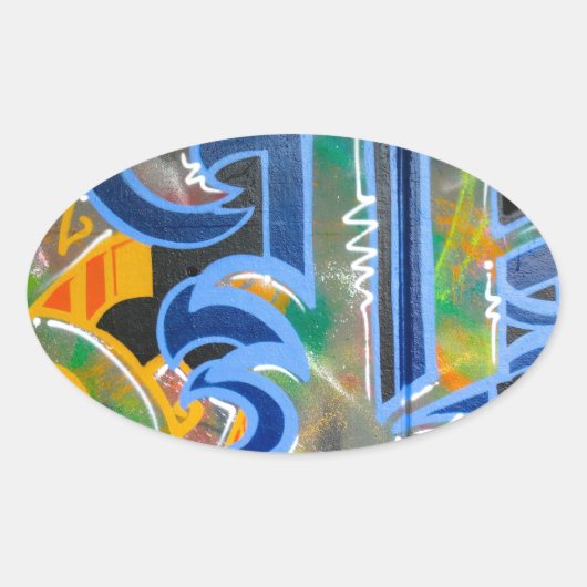 Sticker Ovale Graffiti Wall Art (Devant)