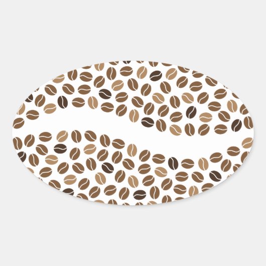 Sticker Ovale grains de café (Devant)