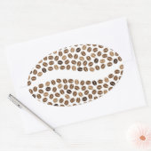 Sticker Ovale grains de café (Enveloppe)