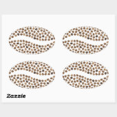 Sticker Ovale grains de café (Feuille)