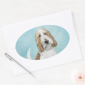 Sticker Ovale Grand Basset Griffon Vendeen - Art Chien original (Enveloppe)