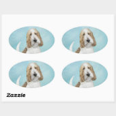 Sticker Ovale Grand Basset Griffon Vendeen - Art Chien original (Feuille)