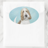 Sticker Ovale Grand Basset Griffon Vendeen - Art Chien original (Sac)
