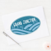 Sticker Ovale Grand Junction Colorado Extérieur (Enveloppe)