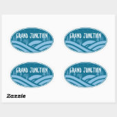 Sticker Ovale Grand Junction Colorado Extérieur (Feuille)
