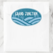 Sticker Ovale Grand Junction Colorado Extérieur (Sac)