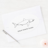 Sticker Ovale Grand requin blanc (art en ligne) (Enveloppe)