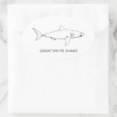 Sticker Ovale Grand requin blanc (art en ligne) (Sac)