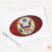 STICKER OVALE GRAND SCEAU DES ÉTATS-UNIS (Enveloppe)