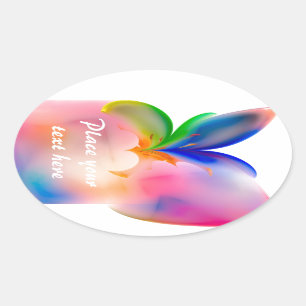 Sticker Ovale Grande boîte-cadeau d'arc