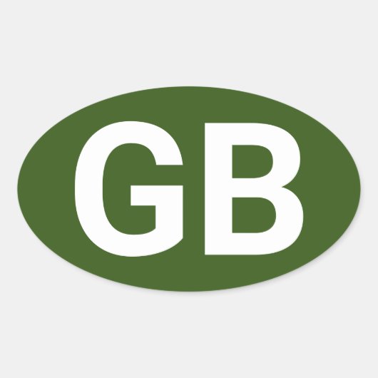Sticker Ovale Grande-Bretagne Euro/ Vert (Devant)