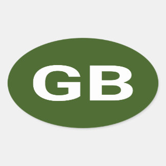 Sticker Ovale Grande-Bretagne Euro/ Vert