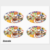 Sticker Ovale Grande cuisine britannique (Feuille)