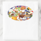 Sticker Ovale Grande cuisine britannique (Sac)