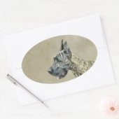 Sticker Ovale Grande Danse (Brindle) Peinture - Art Chien origin (Enveloppe)