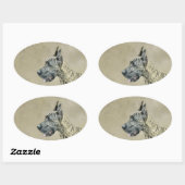 Sticker Ovale Grande Danse (Brindle) Peinture - Art Chien origin (Feuille)